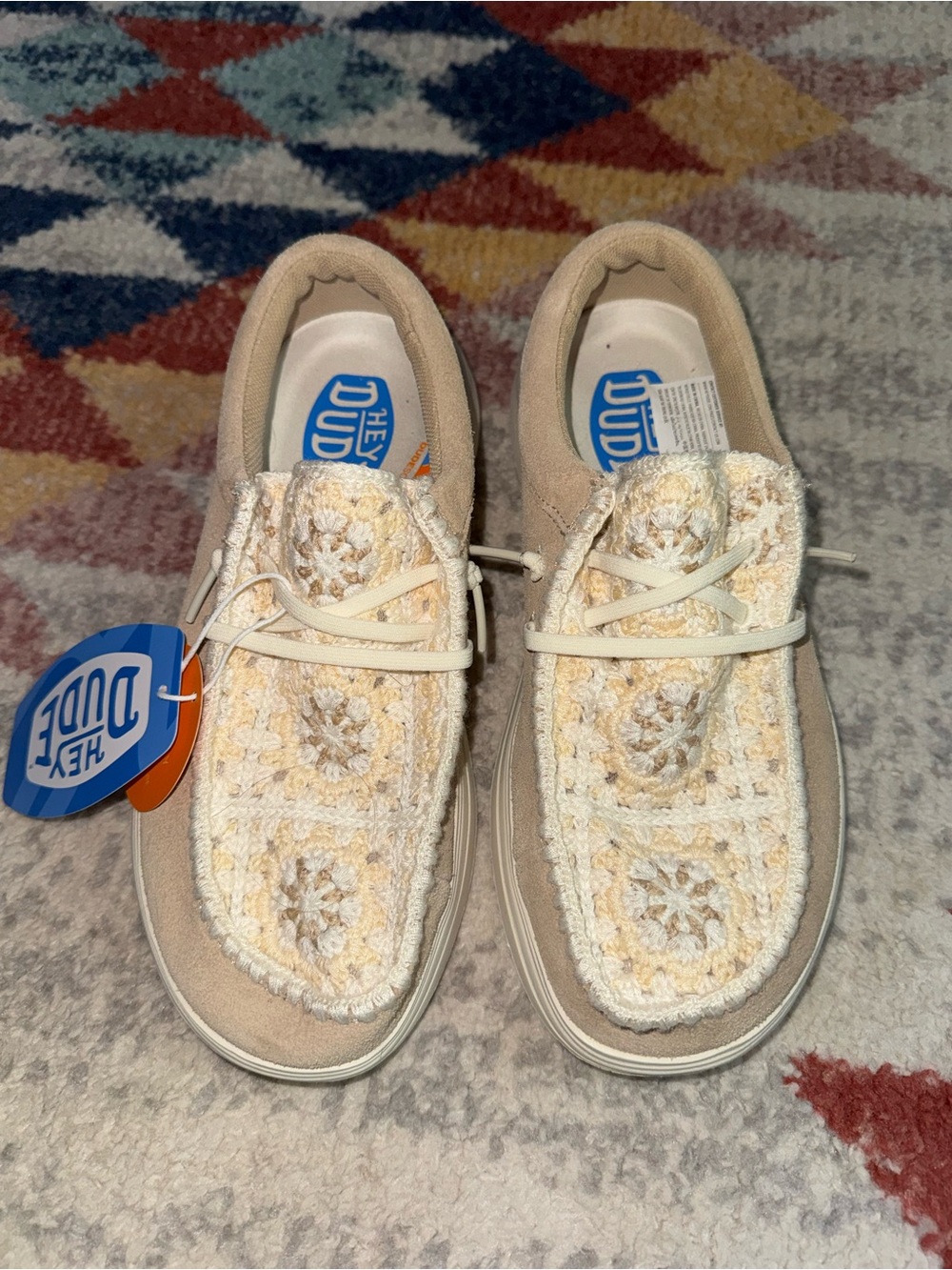 Hey Dude Women's Cream Crochet Slip-Ons